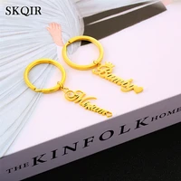 skqir srainless steel custom name keychains customized letter pendants key rings personality couple anniversary jewelry gifts