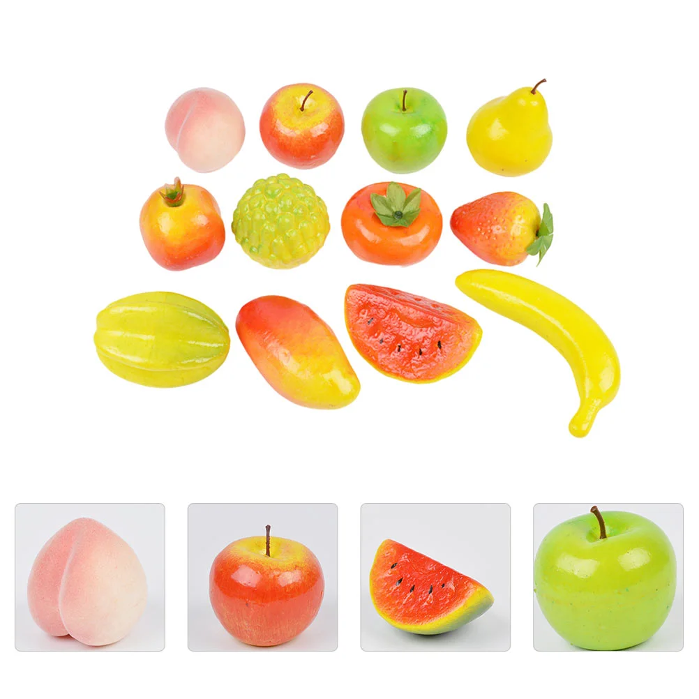 

12Pcs Home Desktop Fruit Decor Fruit Model Pendant Hanging Prop Random Style