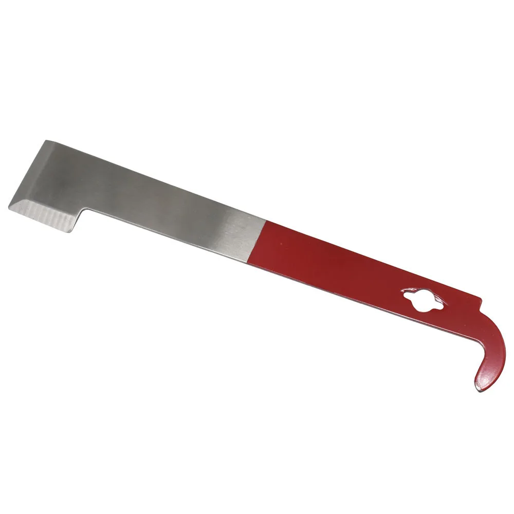 

Beekeeping Equipment Red 26.5 cm Stainless Bee Hive Tool Frame Lifter and Scraper J Shape Hook Beekeeper Tool Scraping Knife