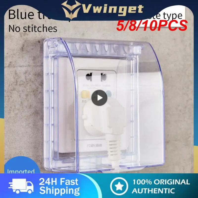 

5/8/10PCS Splash-proof 86 Type Wall Socket Box Self-adhesive Switch Protective Cover Waterproof Home Office Electric Plug Cover