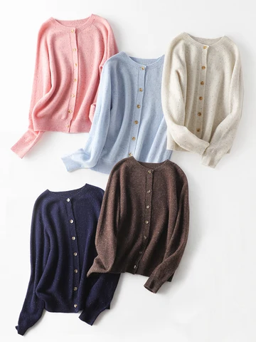 SuyaDream мериносовая шерсть кардиган, небесно-голубой, розовый