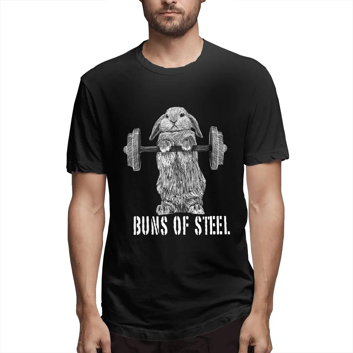 

Buns Of Steel Funny Rabbit Crossfit T Shirts Funny Tees Short Sleeve Round Collar T-Shirts Pure Cotton 2021 New Arrival Clothes