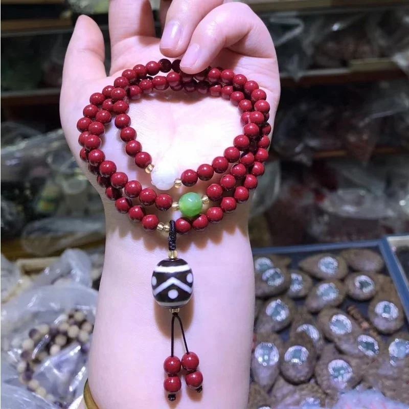 

Natural Raw Mineral Cinnabar Bracelet Purple Gold Sand Transfer Beads Bracelet diy Rosary Beads Buddha Beads Tianzhu Jewelry