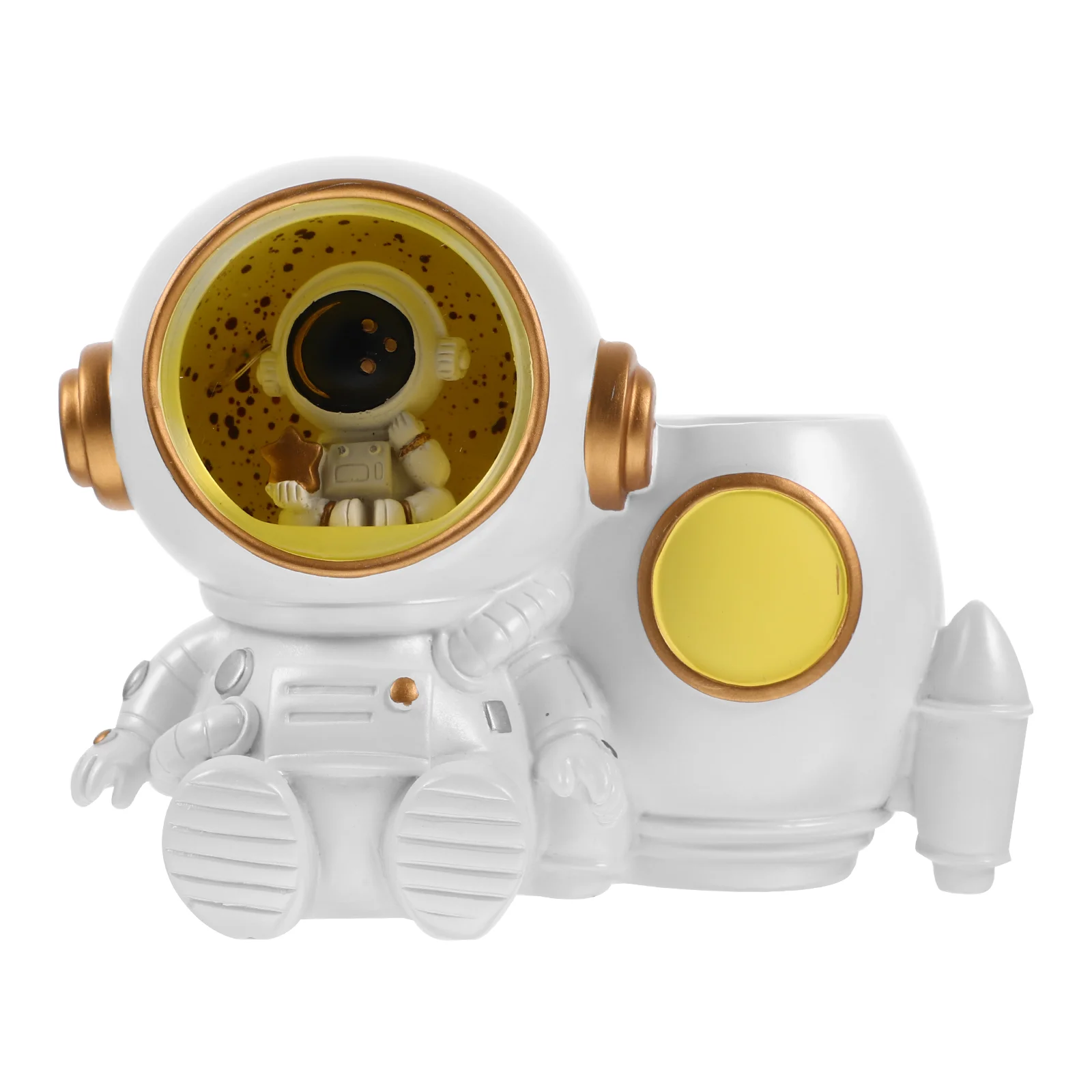 

Настольная подставка для ручек Органайзер, освещенный астронавт, канцелярские принадлежности, кастрюля для кистей для макияжа