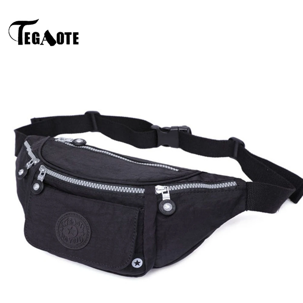 

TEGAOTE Women Outdoor fanny pack Woman running men belt bag nylon waterproof Bolsa sports phone Pouch Sac Femme Fashion