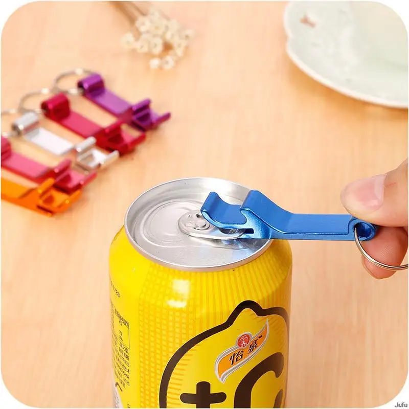 

Easy Can Opener Keychain Portable Drink Beer Cola Beverage Drink Opener Reusable Bottle Opener Kitchen Gadgets Camping Tools