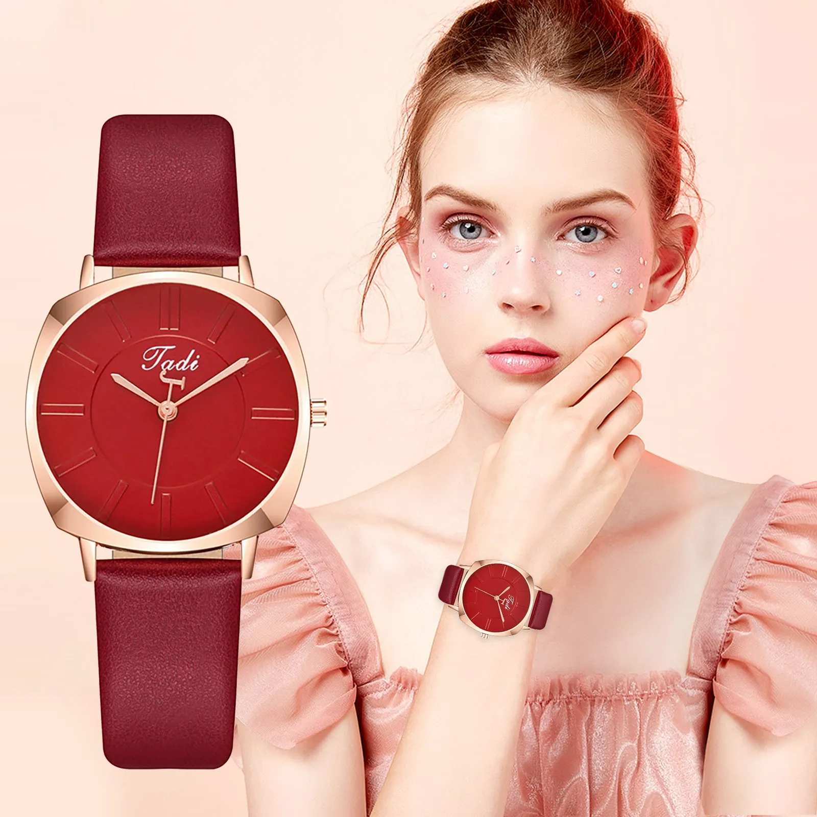 

Fashion Women Watches Leather Simple Ladies Round Dial Quartz Wristwatches Dress Clock Gifts Relogios Feminino