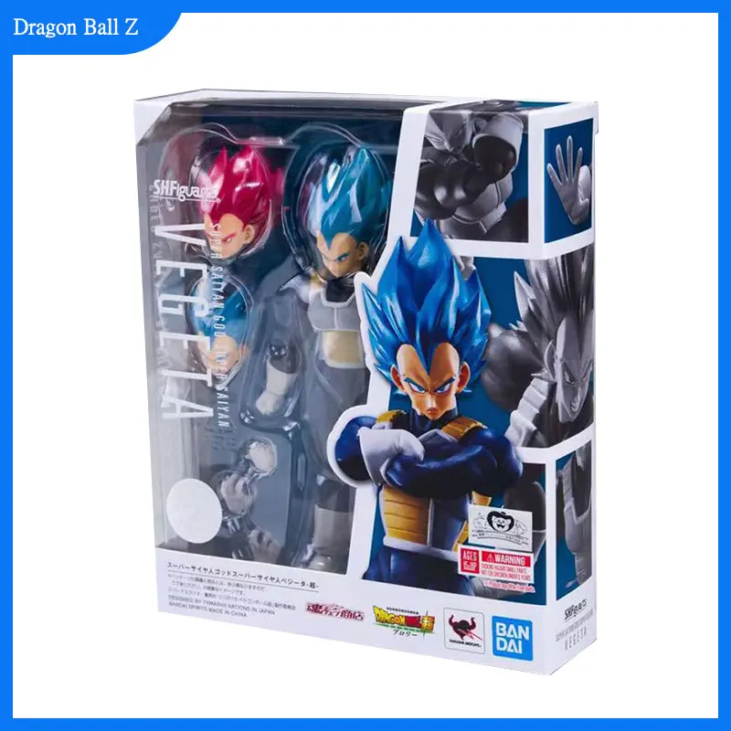 

Original Bandai Blue Hair Vegeta Iv Red Hair S.H. Figuards Theatre Edition Dragon Ball Z Action Figures Collection Model Toy