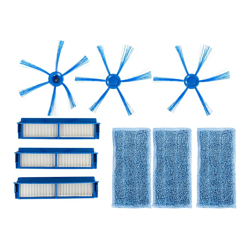 

9Pcs HEPA Filter+ Side Brush +Mop Cloth For FC8794 FC8796 FC8007 FC8792 Vacuum Cleaner Replacement Spare Parts