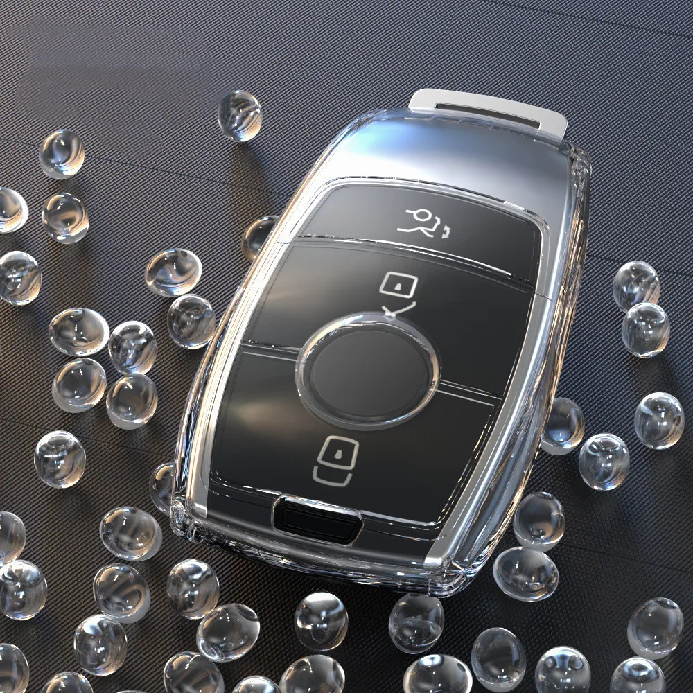 

Прозрачный чехол для автомобильного ключа из ТПУ для Mercedes Benz A B C E S C Class GLA GLC GLE CLA CLS E200, защитный чехол для ключей