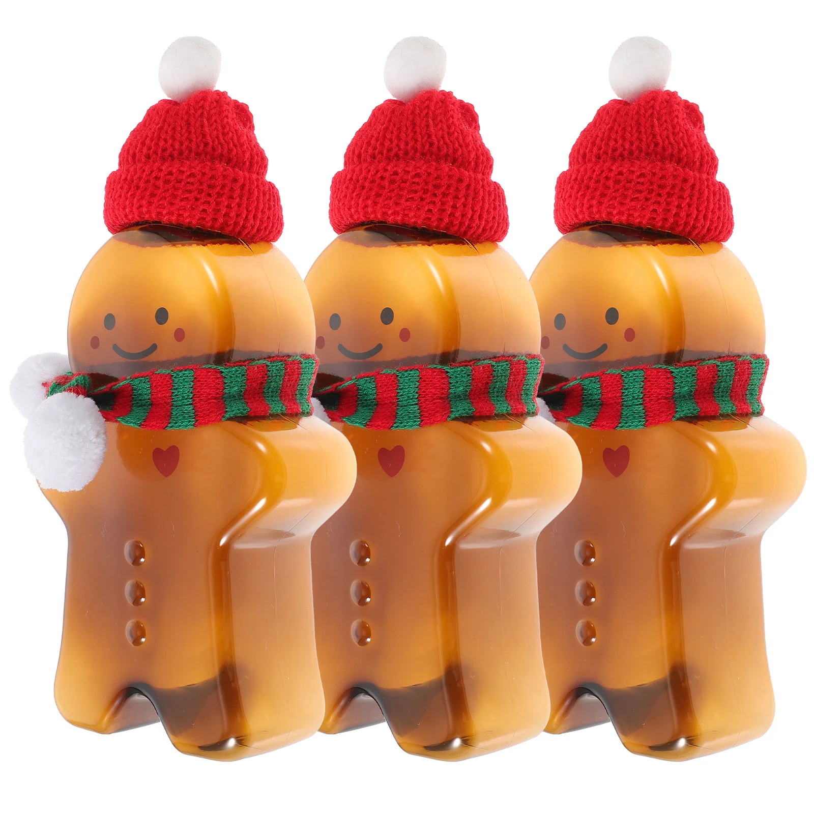 

Bottles Christmasbottle Water Gingerbreadrefillable Reusable Man Containers Candy Milkdrink Jars Lids Container Beverage Empty
