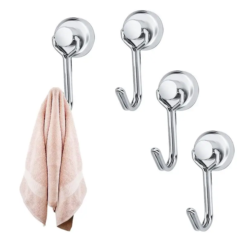 

Магнитные Крючки, сверхмощные магнитные крючки, 4 шт., сильный магнитный крючок с устойчивым к царапинам основанием для двери холодильника