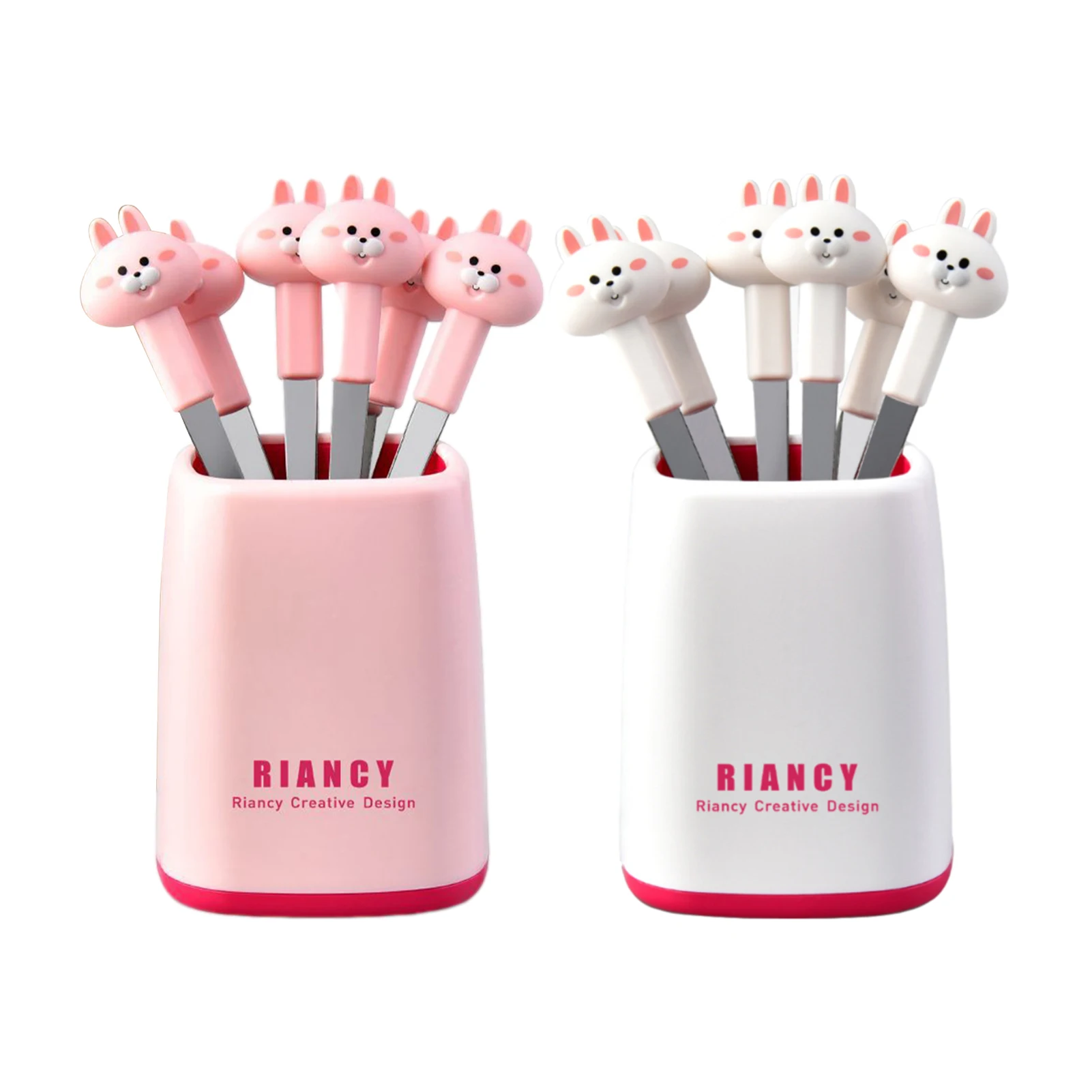 Вилка в виде кролика для детей 6 шт. вилка из нержавеющей стали еды с милыми