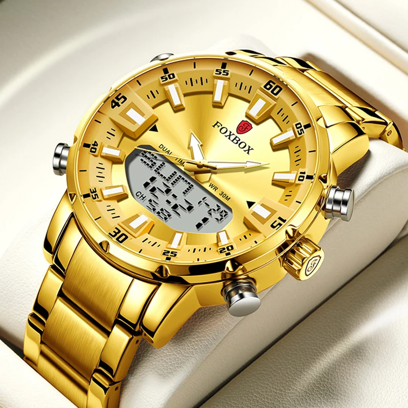 

Повседневные Модные многофункциональные Кварцевые водонепроницаемые часы с двойным дисплеем