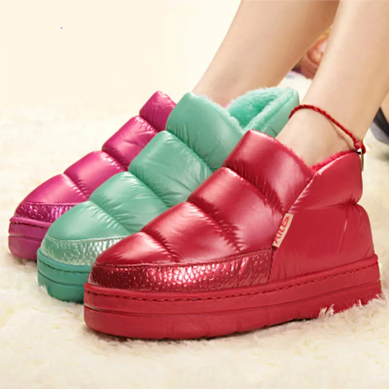 Women Shoes Brand Boots Winter Fashion Plush Ankle Boots Flat with Waterproof Warm Fur Snow Boots Platform Casual Booties Woman