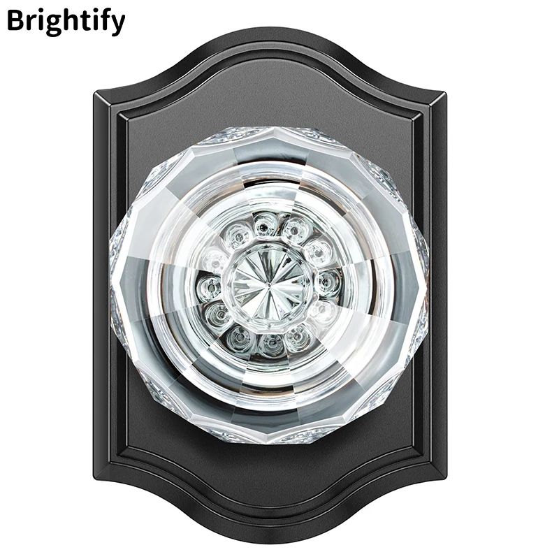 

Brightify Crystal Door Handle Knobs With Lock Privacy Function Interior Black Glass Safe Lock Set Hardware High Quality