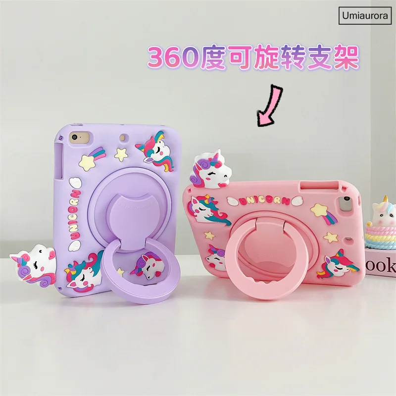 Детский силиконовый чехол-подставка для iPad Air 6 Mini 2 3 4 5 9 7 7th 8th 10 10th Gen Pro 11 inch M4 2024