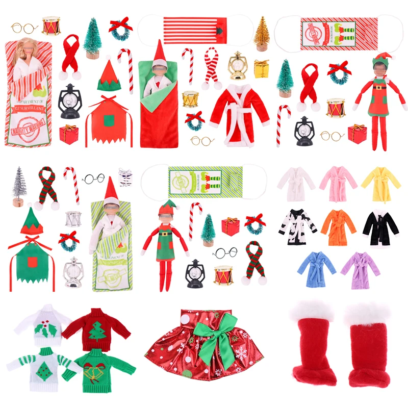 

Рождественские аксессуары для больших эльфов, Пижамный спальный мешок, теплый свитер, Цветочная юбка, снеговик, Мужская Рождественская оде...