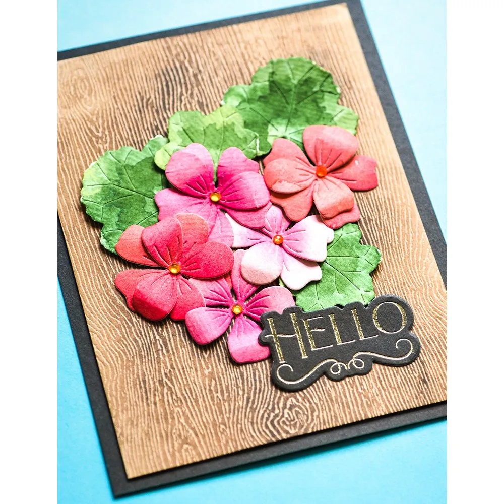 

2023 New Layered Geraniums Flower Petals Metal Cutting Dies for Photo Scrapbooking Handicrafts Making Card Embossing Decoration