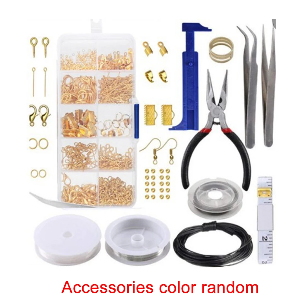 

10 Grid Handmade DIY Adults Wires Supplies Repair Tool Findings And Beading With Accessories Jewelry Making Kit Pliers Beginners
