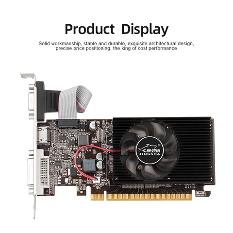 GT610 Video Card 810MHZ DDR3 1GB Graphics Video Card HD VGA DVI Interface Replacement Accessories for Computer Desktop Game