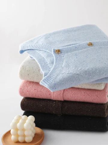 SuyaDream мериносовая шерсть кардиган, небесно-голубой, розовый