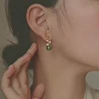 natural hetian jade pearl earrings for women ear jewelry accessories natural freshwater pearl crystal agate onyx ear clip hook