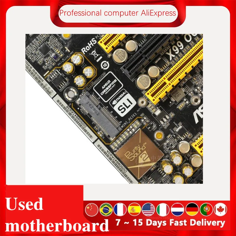 Материнская плата для ASRock X99 OC FORMULA оригинальная б/у материнская X99M 2011 Socket LGA Core i7