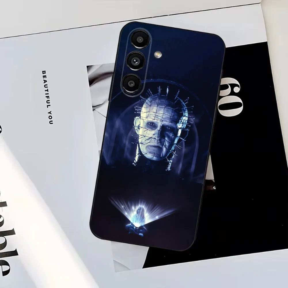 P-Pinhead Hellraiser Horror Phone Case For Samsung S25 S24 S23 S22 S21 S20 S10 Ultra Plus Lite FE Soft Silicone Black Cover