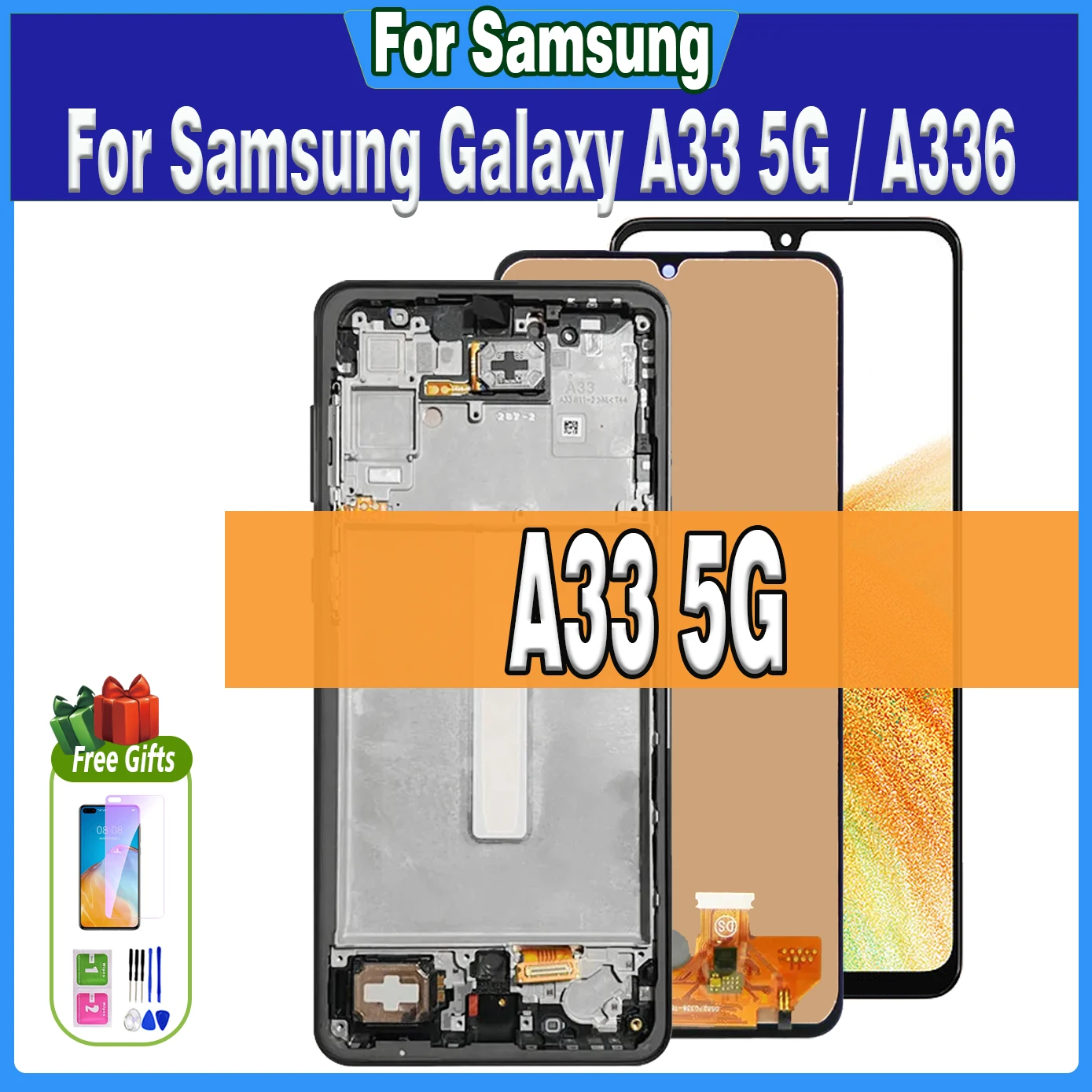 Высококачественный сенсорный ЖК-дисплей 6,4 дюйма для Samsung Galaxy A33 5G SM-A336E, цифровой преобразователь экрана в сборе