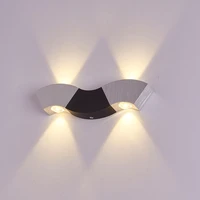 dimmablenot 4w led wall sconce light fixture updown wave lamp indoor exhibiton bedroom aisle
