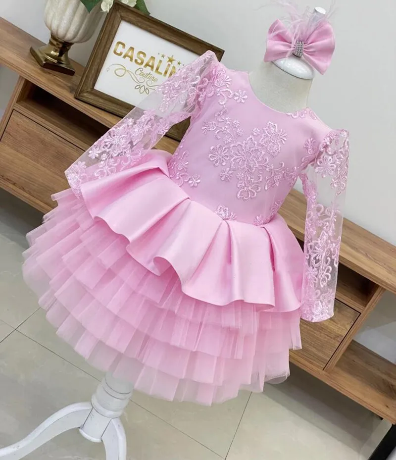 

Розовое платье для маленьких девочек, платья для новорожденных принцесс, платье для малышей на 1 год, детское платье, платье для новорожденных, платье для крещения