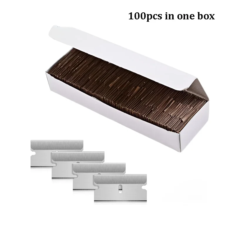 

50-200 Шт. Односторонних Лезвий Для Скребка Для Автомобильных Стекол, Резиновый Инструмент Для Удаления Этикеток