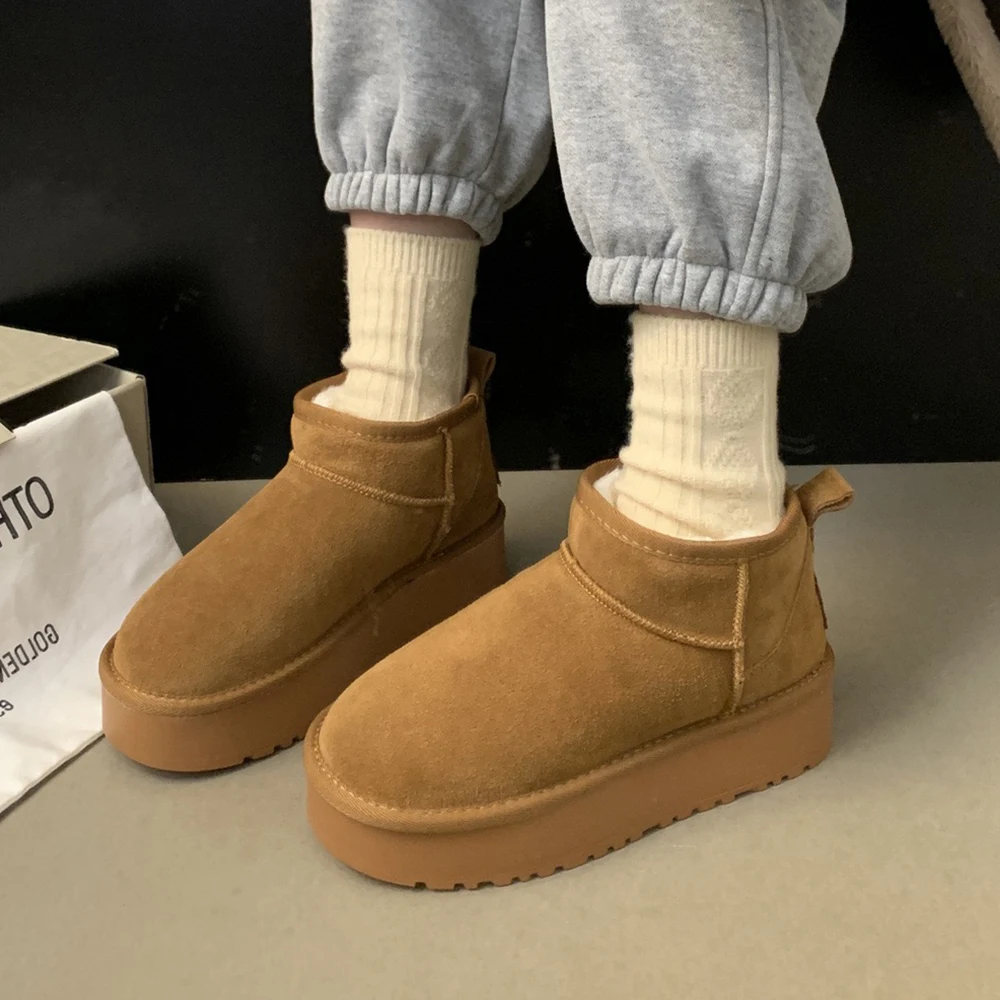 2024 New Classic Thickened Fluff Women's Snow Boots Comfortable Warm Ankle Women Winter Ladies Shoes Chunky Botas Mujer