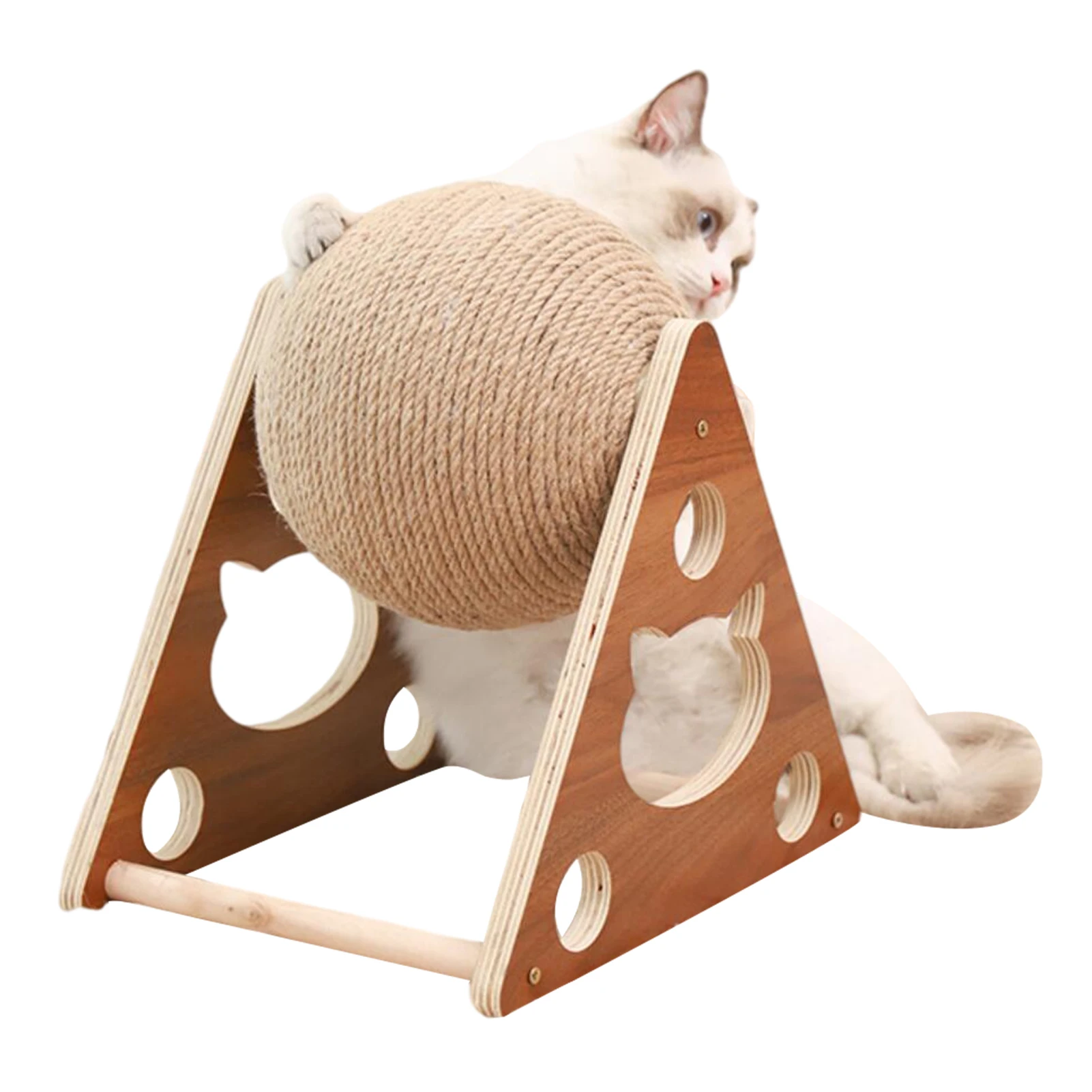 

Когтеточка для кошек, игрушечная Когтеточка из натурального сизаля, Интерактивная, из твердой древесины, в форме шара