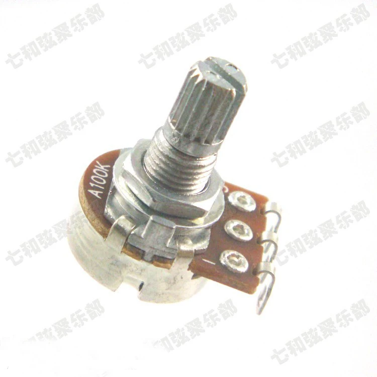 10 pcs A100k Short Split shaft 15mm Guitar Volume Tone Pots Audio Switch Potentiometer for ELectric Bass guitar