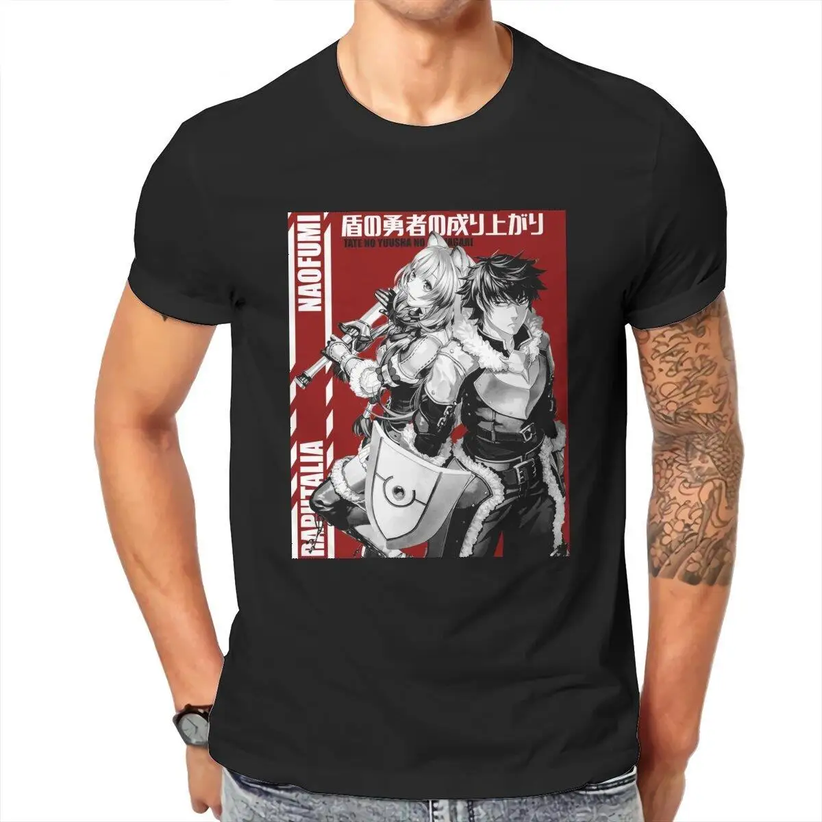 Raphtalia Naofumi Nariagari Shield Hero  T Shirt Men's  Cotton Cool T-Shirts Crew Neck  Tees Short Sleeve Clothing Birthday Gift
