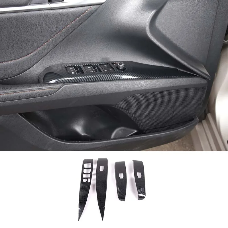 

For Toyota Camry 2018-2021 Interior Modifaction Window Lifting Button Frame Trim ABS Carbon Fiber Cover Casing Car Accessories