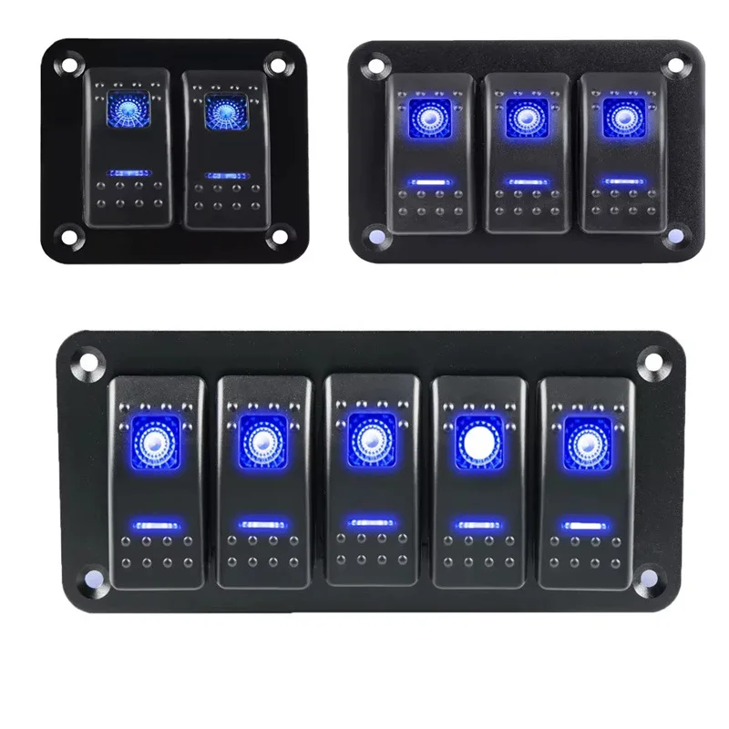 Панель переключателей 12/24 В 8-бандовый морской автомобиль лодка алюминиевый