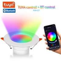tuya bluetooth led downlight rgbcct dimmable 10w ceiling lamp smart life app control for kitchen decoration indoor lighting