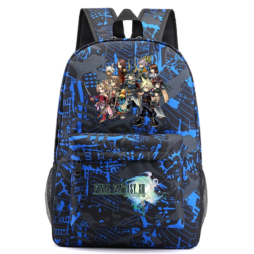 

Anime Final Fantasy Canvas Backpack Casual Teenger Print Packsack Unisex Student Zipper Schoolbag High Quality Travel Laptop Bag