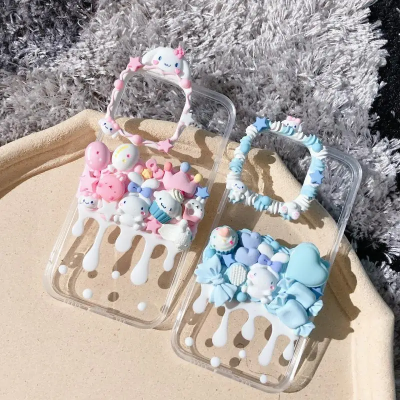 3D Kawaii Dog Handmade Case for iPhone 12 13 pro max Phone Cover ip 11 DIY Cream Shell 6s 7/8 plus XS MAX XR SE 20 Couple Gift