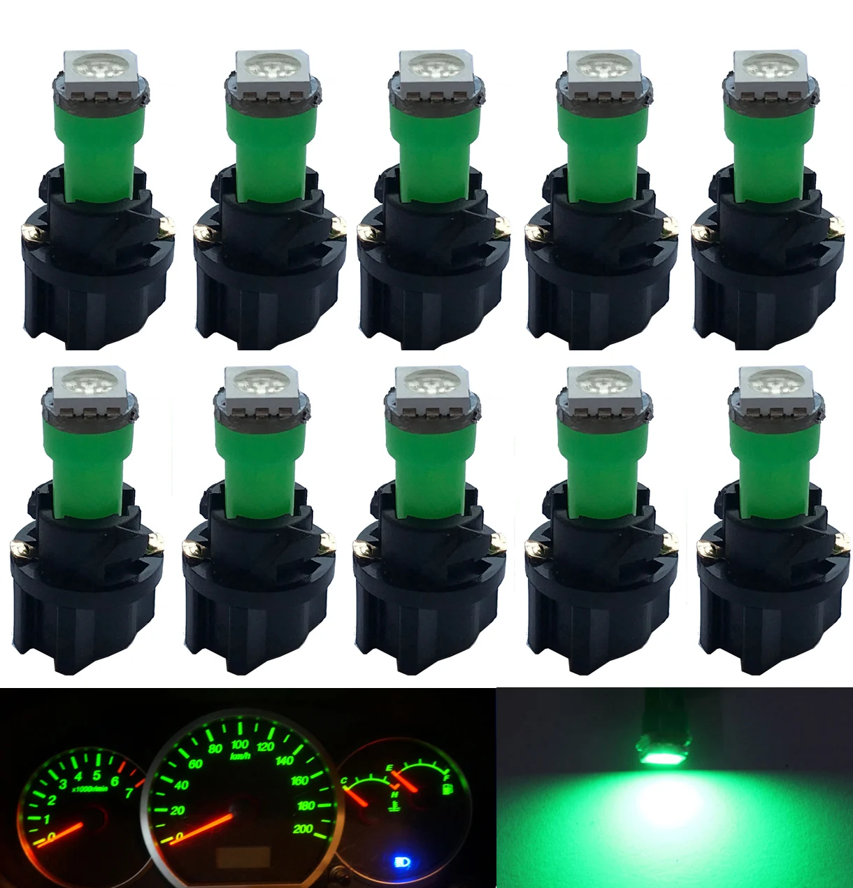 10 шт. T5 PC74 W3W W1.2W светодиодные лампы с поворотными розетками, индикатор обогрева приборной панели, сменные лампы для приборной панели (art.: 3920cbeeec5b7) - 3920cbeeec5b7