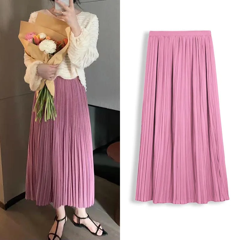 

Женская летняя одежда, шифоновое плиссированное платье, длинная юбка-трапеция в Корейском стиле, 2023