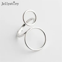 jellystory 925 sterling silver open rings for women simple circle shape wedding anniversary fine finger jewelry 2022 trend