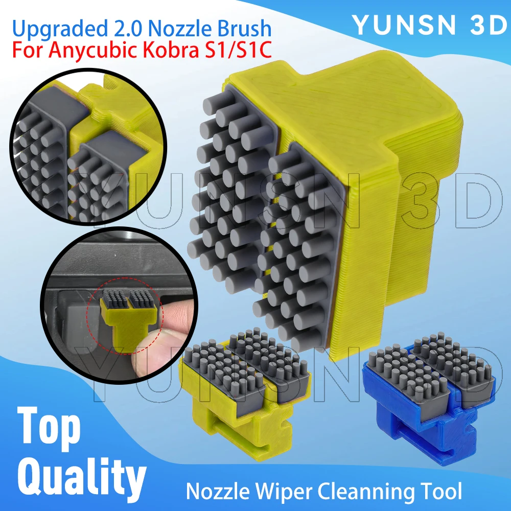 Фото Силиконовая щетка для сопла Anycubic Kobra S1 Combo Hotend, улучшенный инструмент для очистки сопла, аксессуар для очистки Kobra S1C. №1