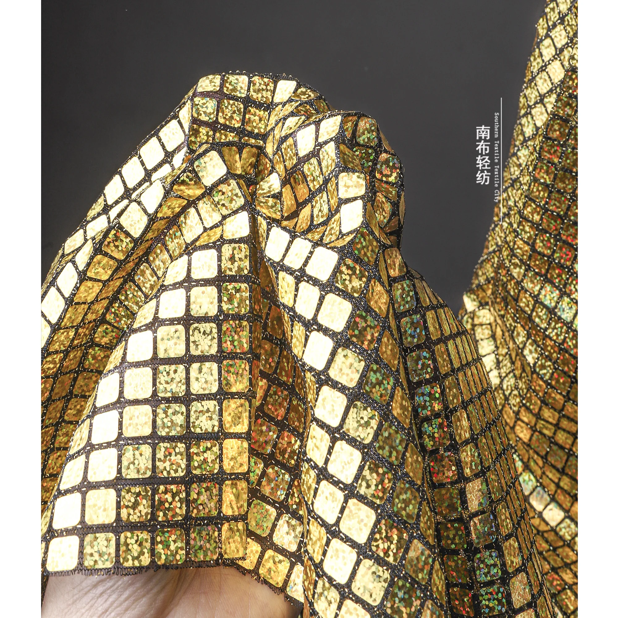 Золотые квадраты зеркальные блестки Марля хайлайтер отражающий фон для