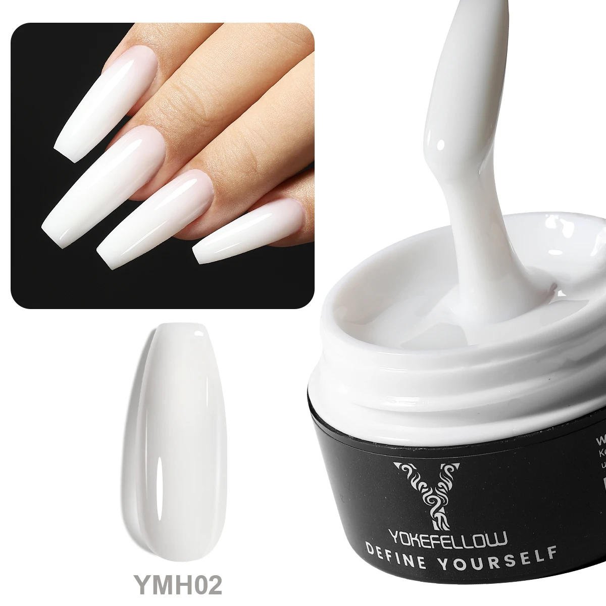 YOKEFELLOW молочно-белый прозрачный розовый цвет 15 г желейный гель-лак для