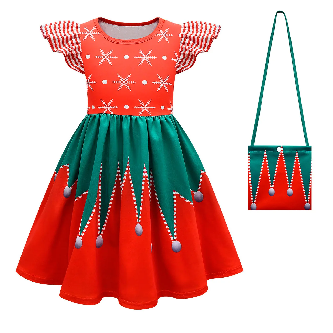 

Children New Year Clothes Xmas Princess Dresses Cute Snowman Print Short Sleeve Cartoon Girls Dress Teen Kid Girl Christmas Dres