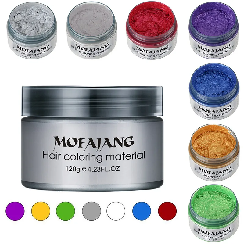 

120g One-Time DIY Mud Molding 7 Colors Hair Color Wax Hair Dye Temporary Disposable Hair Chalk Paste Creme Modeling Easy Wash